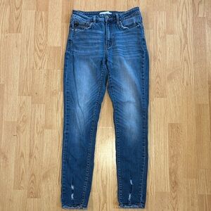 KanCan Dark Blue Denim Jeans with slight Distressing size 9